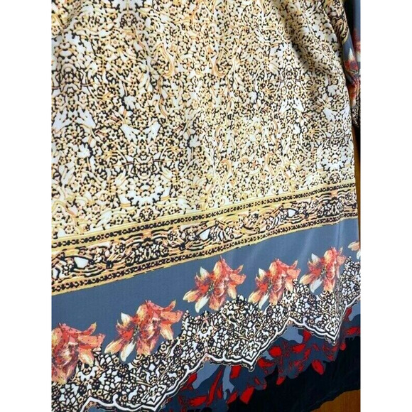 Moon Women's floral print mini Dress long sleeve Lined Scoop Neck sz Medium - Picture 6 of 10